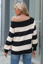 Pullover mit horizontalen Streifen und Raglanärmeln